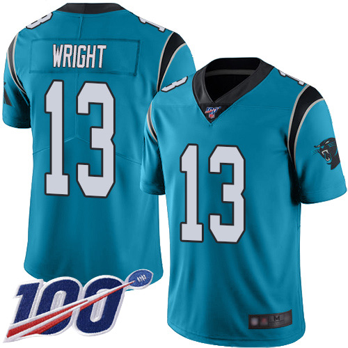 Carolina Panthers Limited Blue Men Jarius Wright Alternate Jersey NFL Football #13 100th Season Vapor Untouchable
